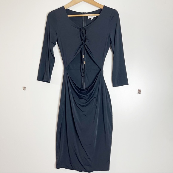 Matea designs black bodycon long sleeve cutout dress - Picture 2 of 5